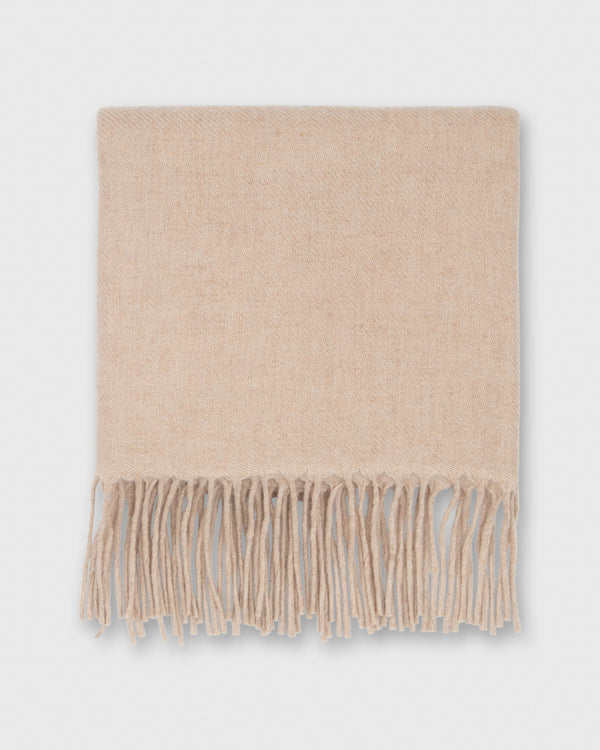 Sid Mashburn Handwoven Scarf In Pale Heather Wheat Brushed Cashmere Twill