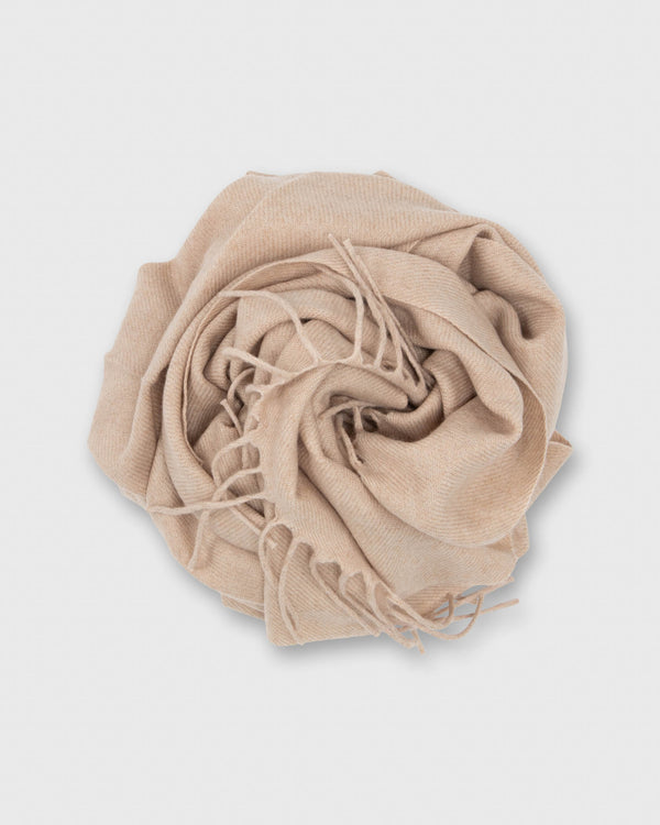 sid mashburn Handwoven Scarf in Pale Heather Wheat Brushed Cashmere Twill