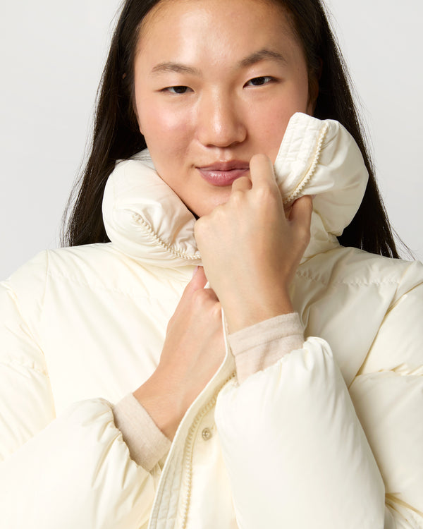 Sid Mashburn Heavy Nylon Quilted Short Jacket In White