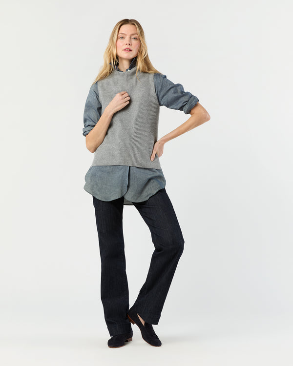 Sid Mashburn Henriette Vest In Mid Heather Grey Cashmere