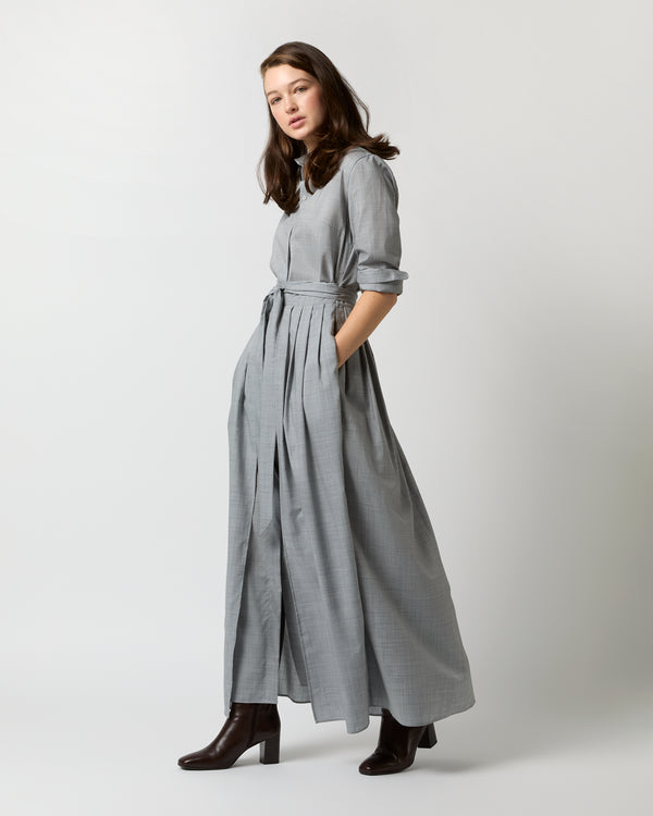 Sid Mashburn Ingrid Dress In Heather Grey Tropical Wool