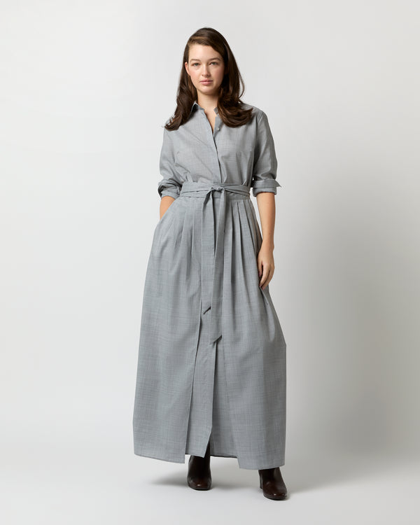 sid mashburn Ingrid Dress in Heather Grey Tropical Wool