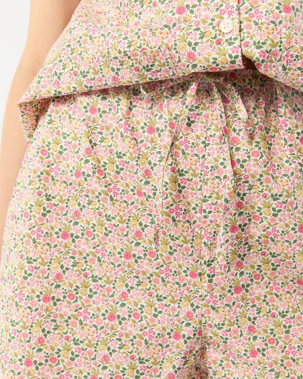 Sid Mashburn Jasmine Pajama Shorts Set In Pink/Green Astrid Niva Liberty Fabric