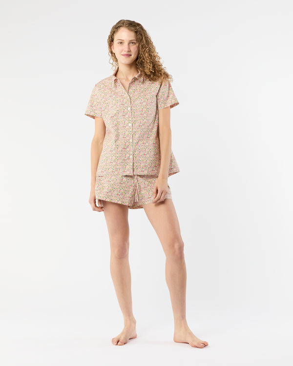 sid mashburn Jasmine Pajama Shorts Set in Pink/Green Astrid Niva Liberty Fabric