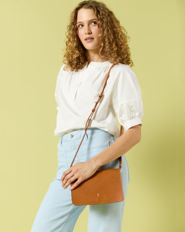 Sid Mashburn Josie Crossbody Bag In Natural Leather