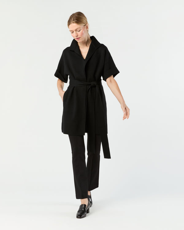 Sid Mashburn Julia Cardigan In Black Extra Fine Merino Wool