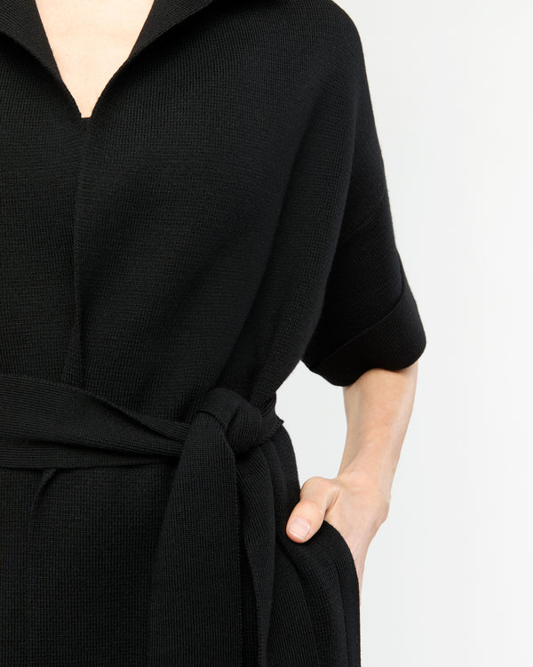 Sid Mashburn Julia Cardigan In Black Extra Fine Merino Wool