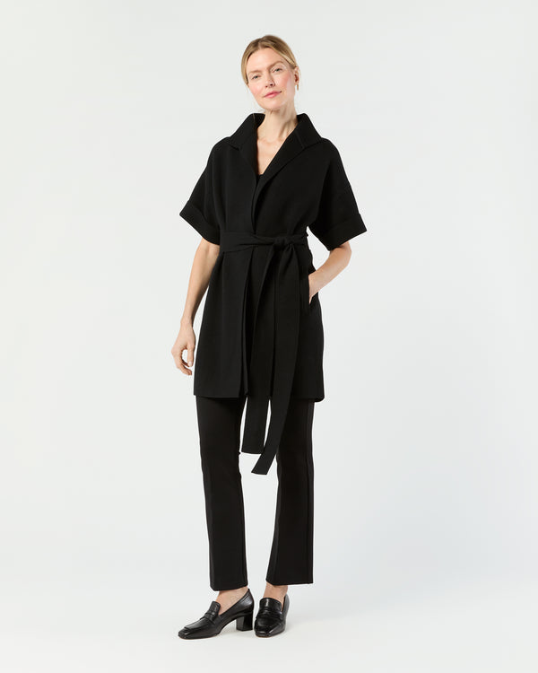 sid mashburn Julia Cardigan in Black Extra Fine Merino Wool