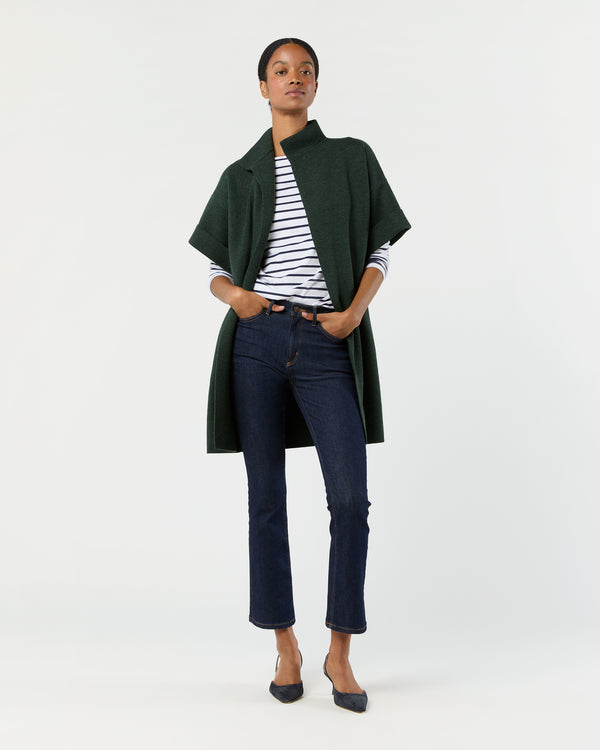 sid mashburn Julia Cardigan in Heather Pine Extra Fine Merino Wool