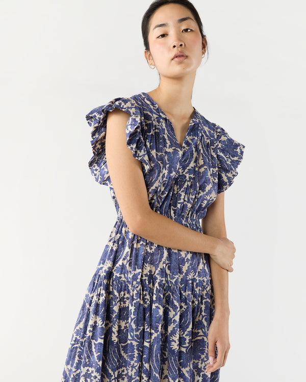 Sid Mashburn Kairi Flutter Sleeve Midi Dress In Ocean