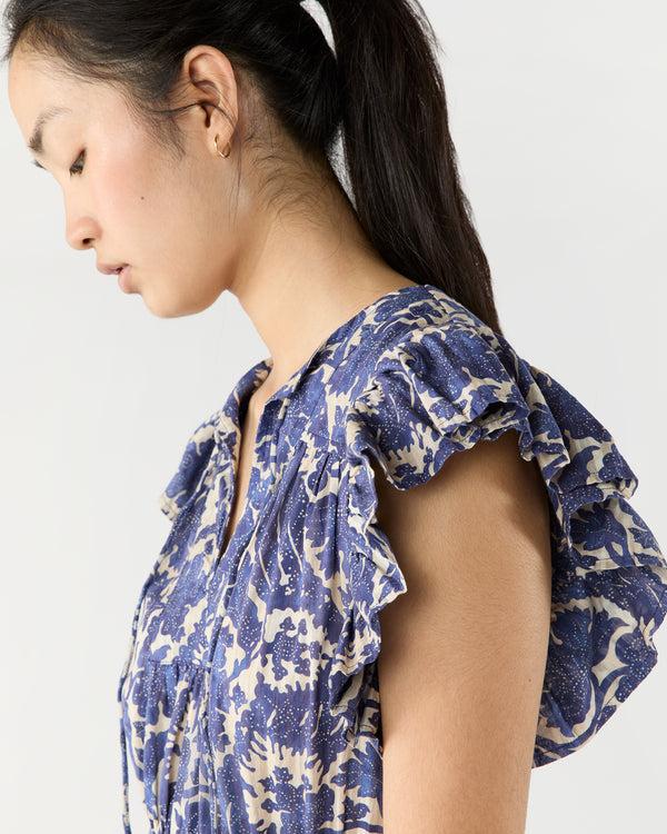 Sid Mashburn Kairi Flutter Sleeve Midi Dress In Ocean