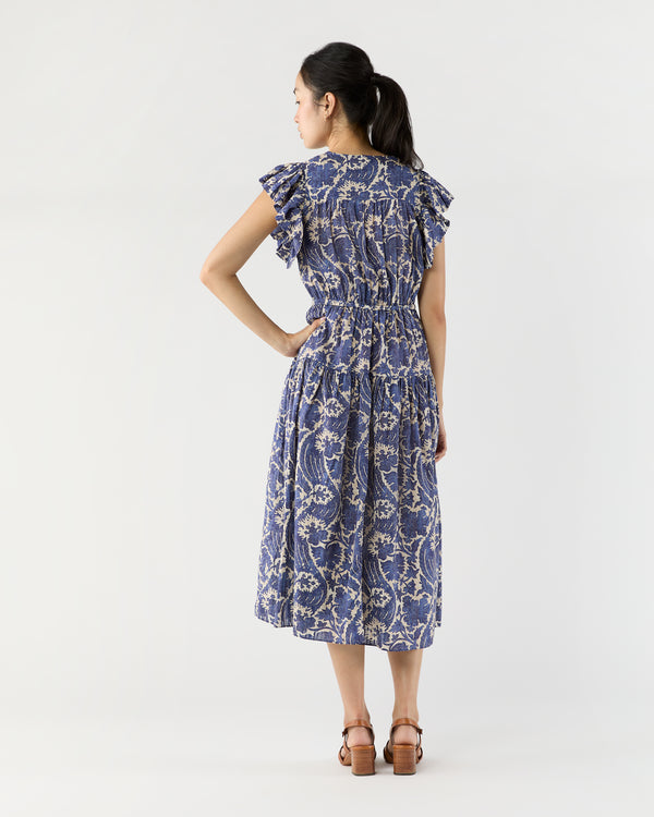 Sid Mashburn Kairi Flutter Sleeve Midi Dress In Ocean