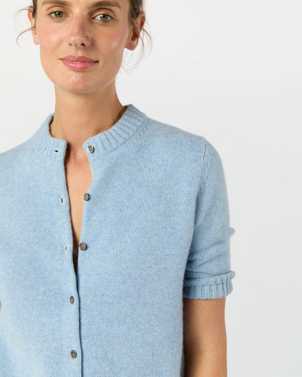 Sid Mashburn Kelly Cardigan In Heather Blue Cashmere