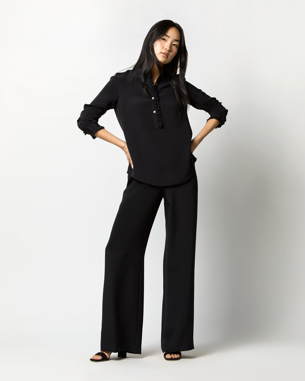 Sid Mashburn Kelly Pant In Black Silk Crepe De Chine