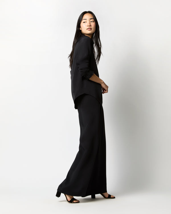 Sid Mashburn Kelly Pant In Black Silk Crepe De Chine