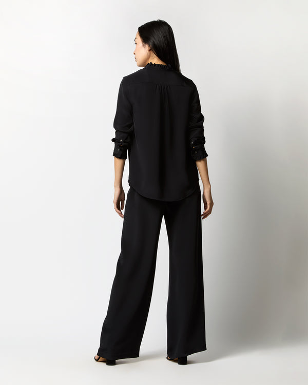 Sid Mashburn Kelly Pant In Black Silk Crepe De Chine