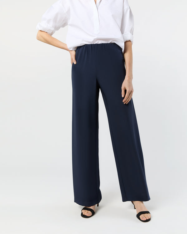 Sid Mashburn Kelly Pant In Navy Silk Crepe De Chine