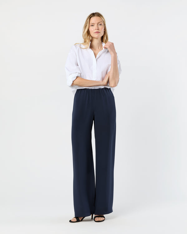 sid mashburn Kelly Pant in Navy Silk Crepe de Chine