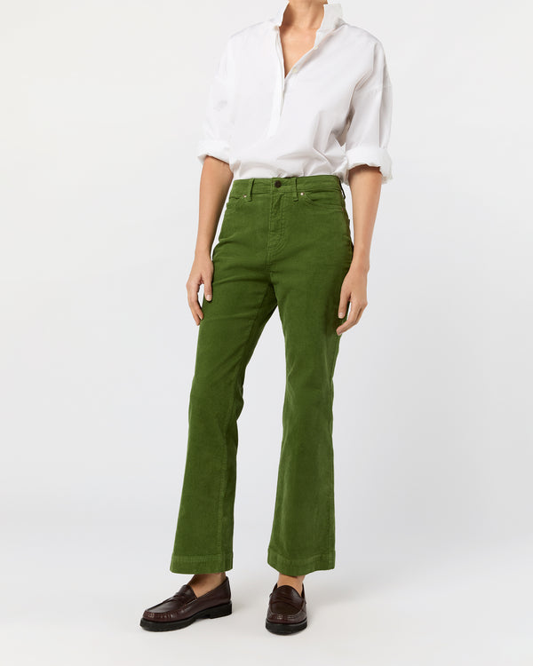 Sid Mashburn Kendall Flare 5-Pocket Jean In Avocado Stretch Cord