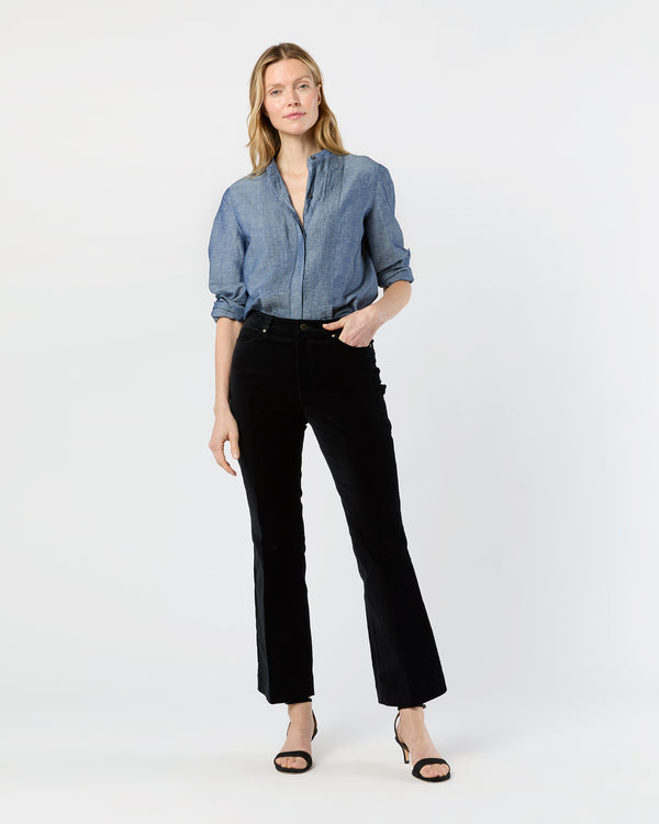 sid mashburn Kendall Flare 5-Pocket Jean in Black Stretch Velveteen