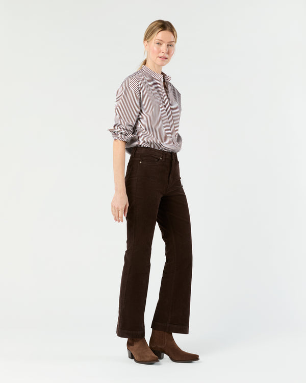 Sid Mashburn Kendall Flare 5-Pocket Jean In Coffee Stretch Cord