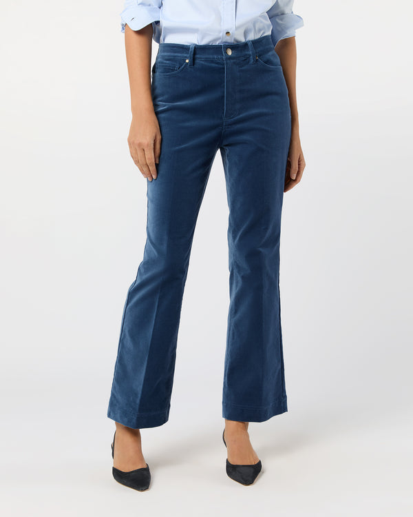 Sid Mashburn Kendall Flare 5-Pocket Jean In Dutch Blue Stretch Velveteen