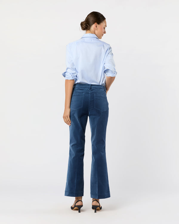 Sid Mashburn Kendall Flare 5-Pocket Jean In Dutch Blue Stretch Velveteen