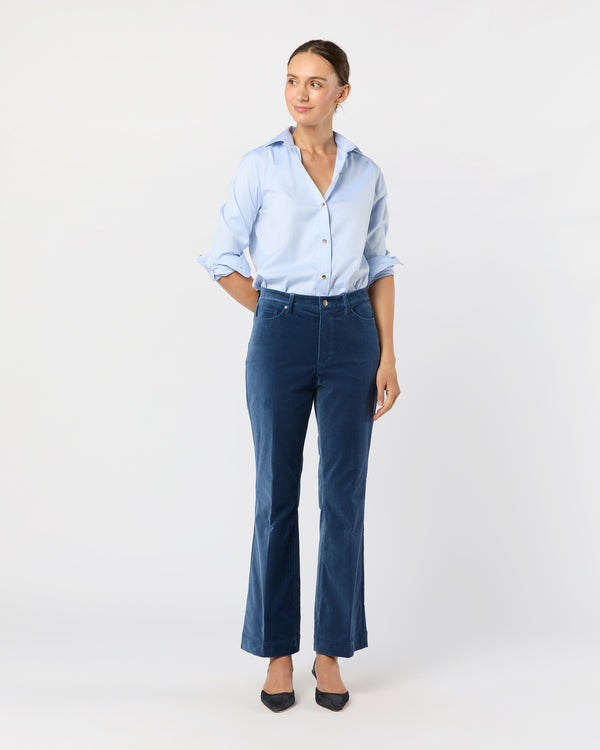 sid mashburn Kendall Flare 5-Pocket Jean in Dutch Blue Stretch Velveteen
