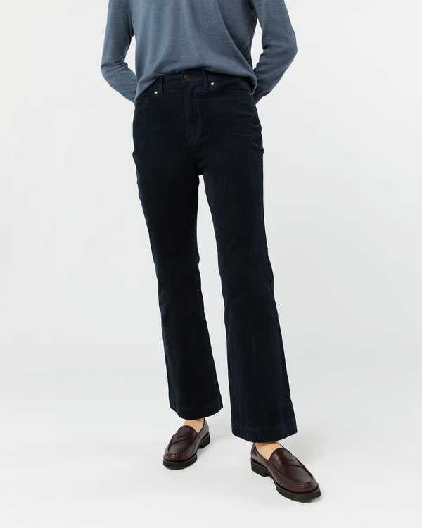 Sid Mashburn Kendall Flare 5-Pocket Jean In Navy Stretch Cord