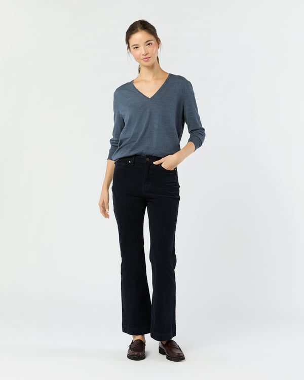 Sid Mashburn Kendall Flare 5-Pocket Jean In Navy Stretch Cord