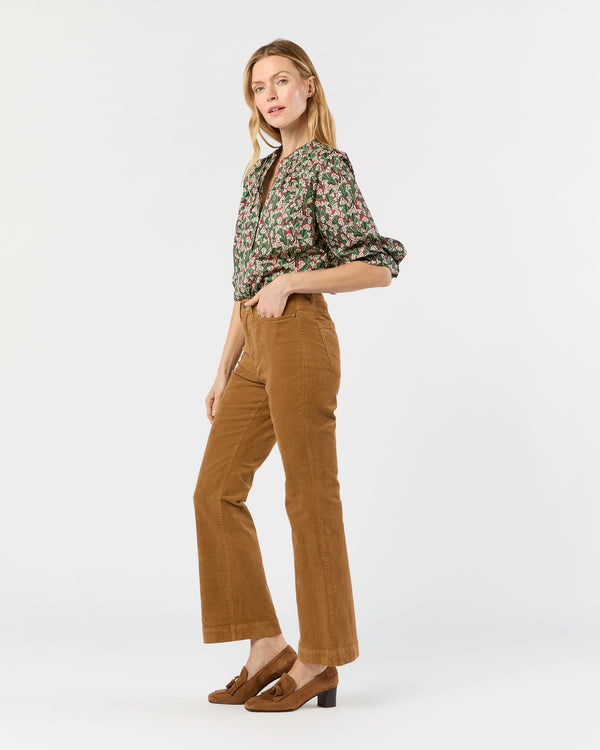 Sid Mashburn Kendall Flare 5-Pocket Jean In Tobacco Stretch Cord