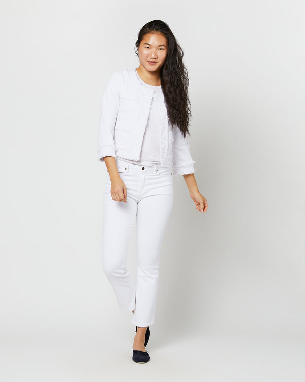 Sid Mashburn Kiki Jacket In White Garment-Dyed Stretch Twill