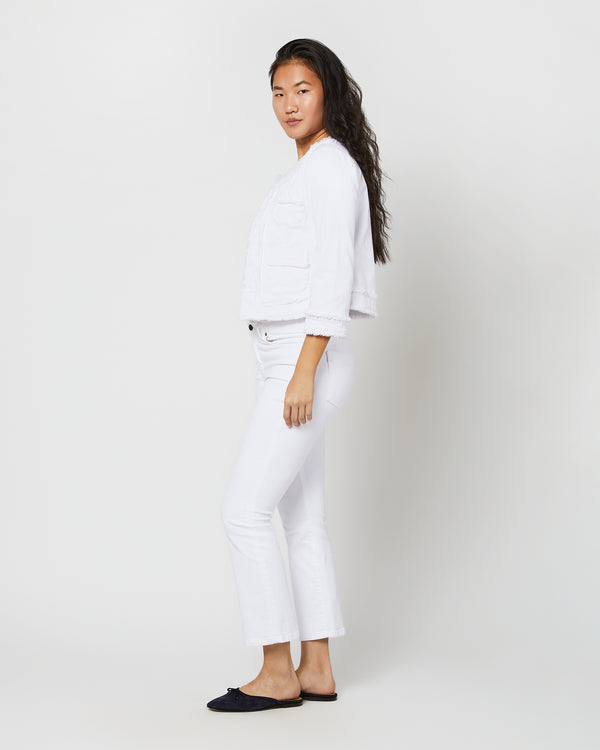 Sid Mashburn Kiki Jacket In White Garment-Dyed Stretch Twill