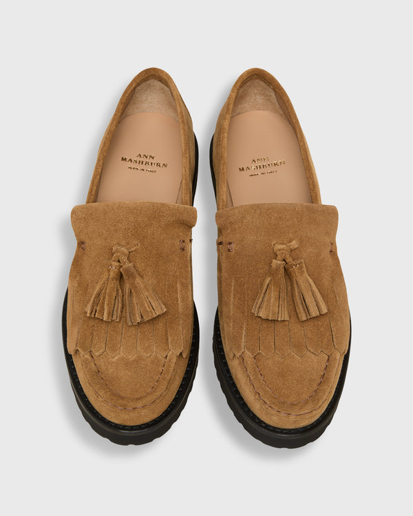 Sid Mashburn Kilt Lug Sole Penny Loafer In Whiskey Suede