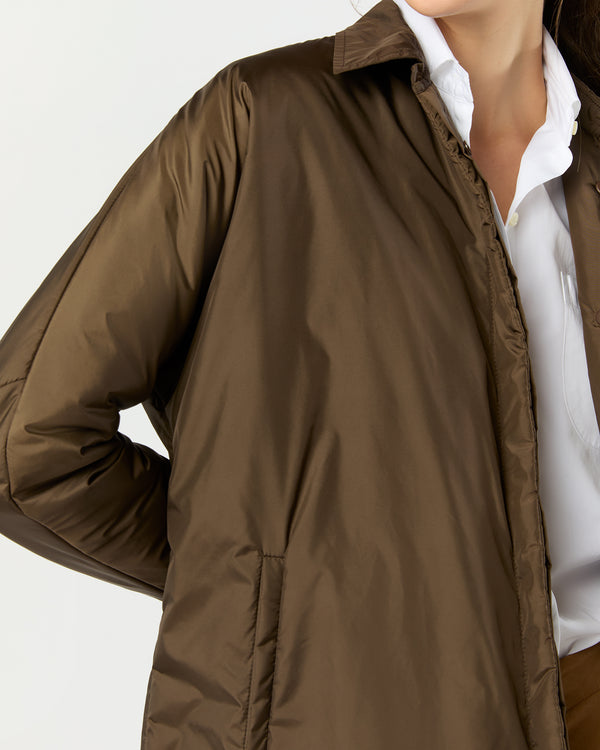 Sid Mashburn Kimono Cashpad Shirt Jacket In Chocolate Nylon