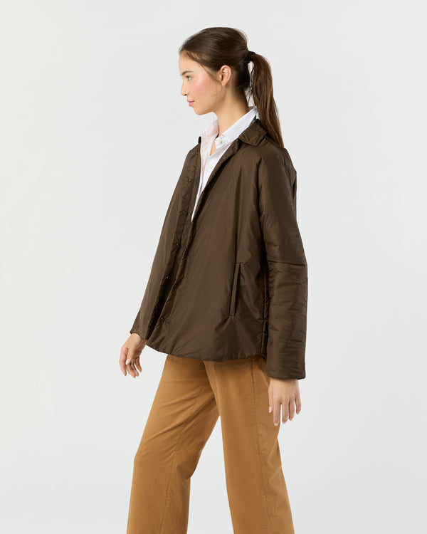 Sid Mashburn Kimono Cashpad Shirt Jacket In Chocolate Nylon
