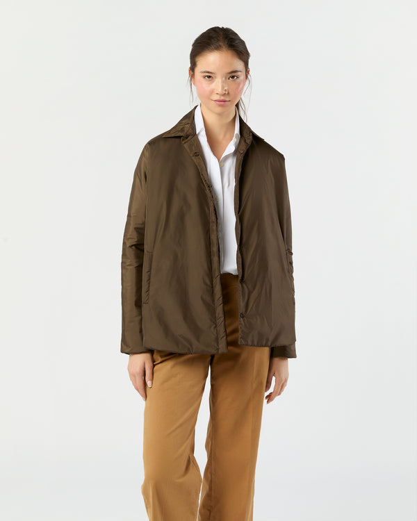 sid mashburn Kimono Cashpad Shirt Jacket in Chocolate Nylon