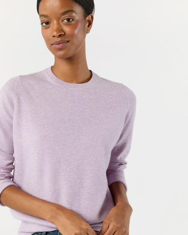 Sid Mashburn Kit Crewneck Sweater In Heather Lavender Cashmere