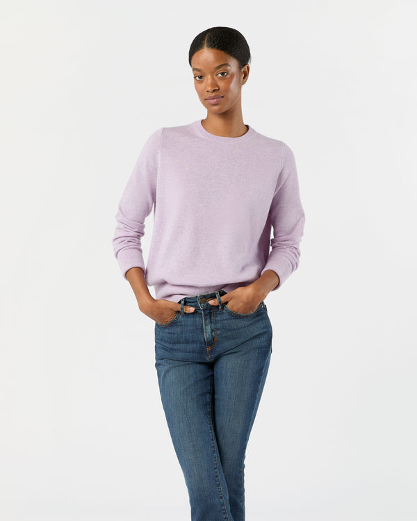 sid mashburn Kit Crewneck Sweater in Heather Lavender Cashmere