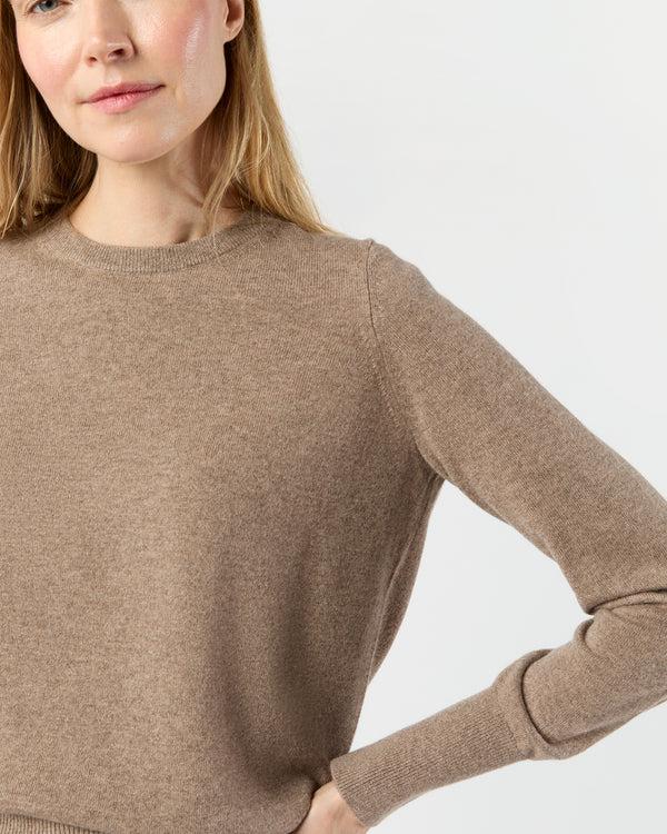 Sid Mashburn Kit Crewneck Sweater In Heather Mocha Cashmere