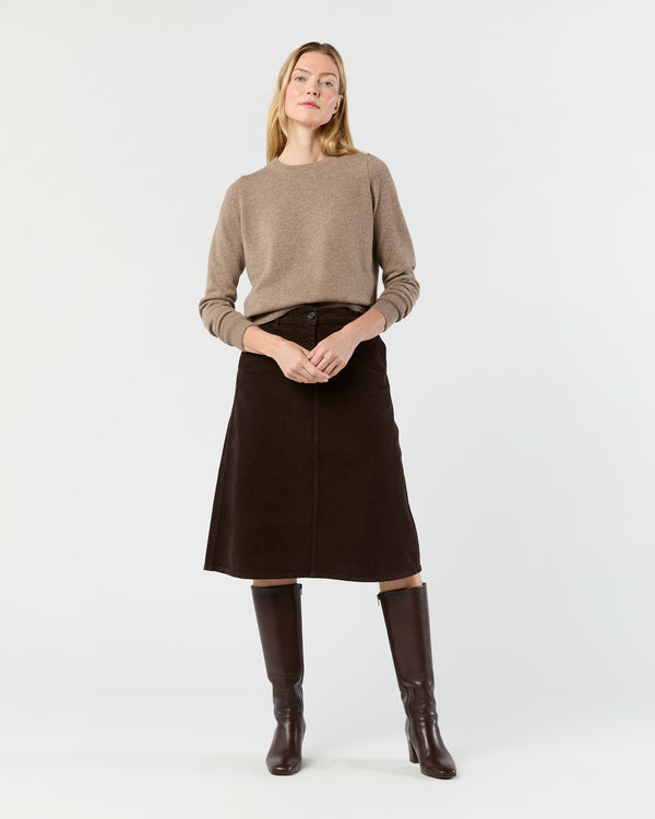 Sid Mashburn Kit Crewneck Sweater In Heather Mocha Cashmere