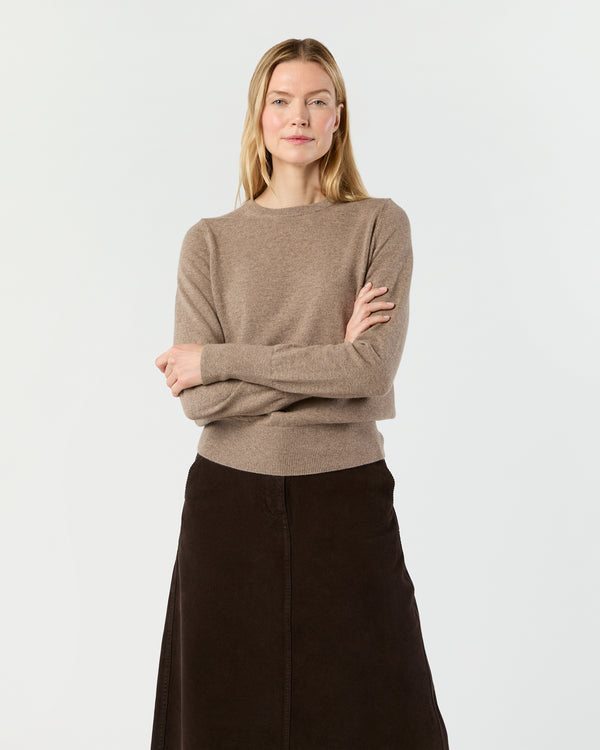 sid mashburn Kit Crewneck Sweater in Heather Mocha Cashmere