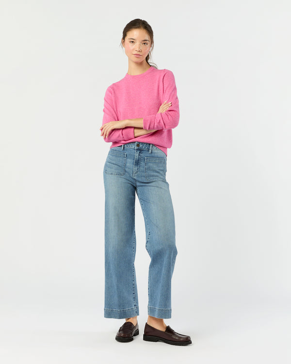 Sid Mashburn Kit Crewneck Sweater In Heather Raspberry Cashmere