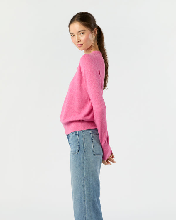 Sid Mashburn Kit Crewneck Sweater In Heather Raspberry Cashmere