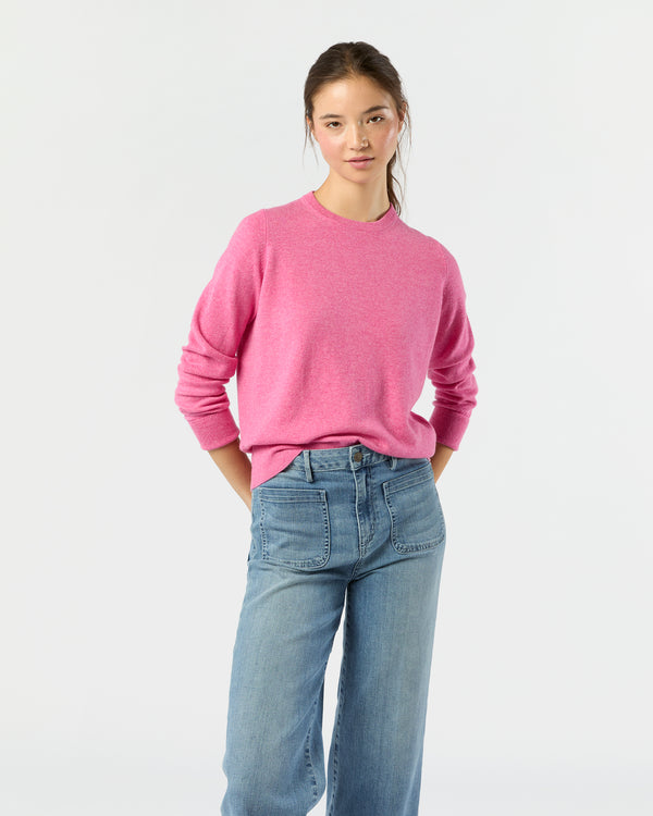 sid mashburn Kit Crewneck Sweater in Heather Raspberry Cashmere