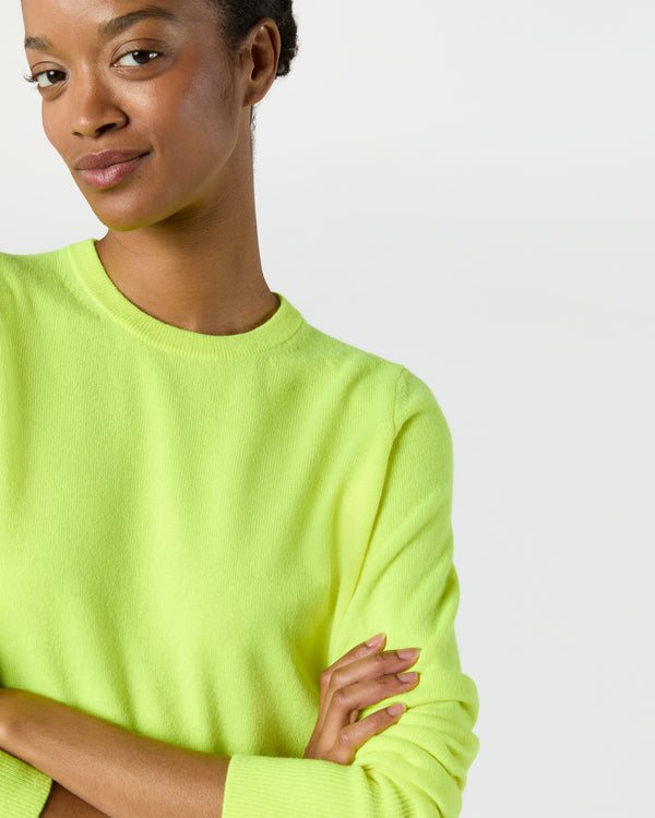 Sid Mashburn Kit Crewneck Sweater In Neon Yellow Cashmere