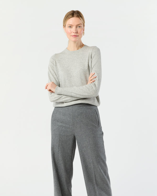 sid mashburn Kit Crewneck Sweater in Pale Heather Grey Cashmere