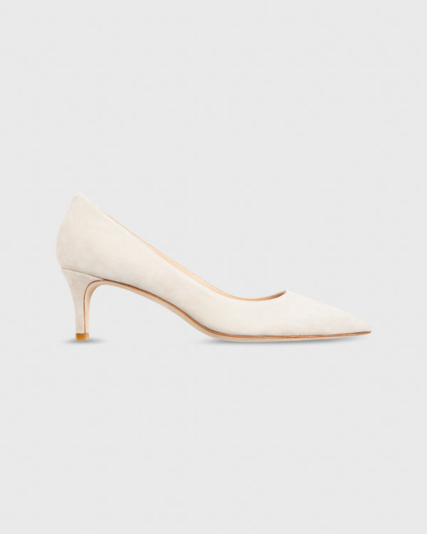 sid mashburn Kitten Heel Pointed-Toe Pump in Light Sand Suede