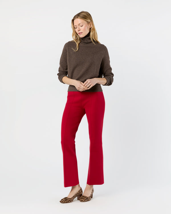 Sid Mashburn Lara Knit Flare Cropped Pant In Red Supima Cotton
