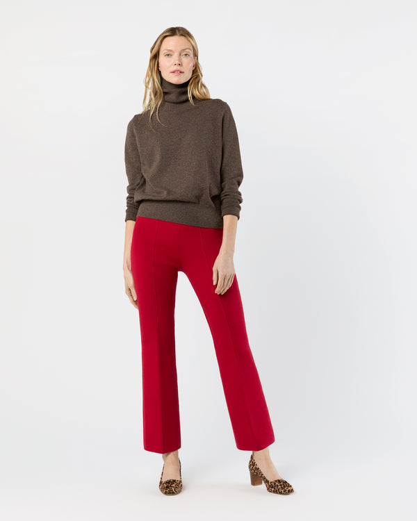 sid mashburn Lara Knit Flare Cropped Pant in Red Supima Cotton
